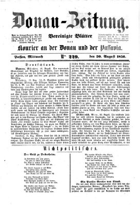 Donau-Zeitung Mittwoch 20. August 1856