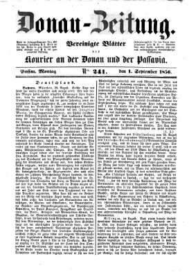 Donau-Zeitung Montag 1. September 1856