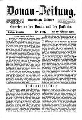 Donau-Zeitung Sonntag 19. Oktober 1856