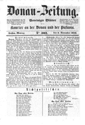 Donau-Zeitung Montag 3. November 1856