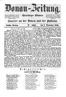 Donau-Zeitung Freitag 7. November 1856