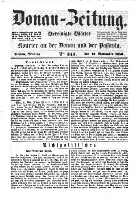 Donau-Zeitung Montag 17. November 1856