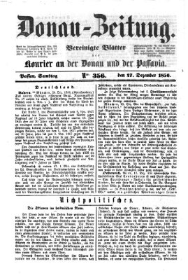Donau-Zeitung Samstag 27. Dezember 1856