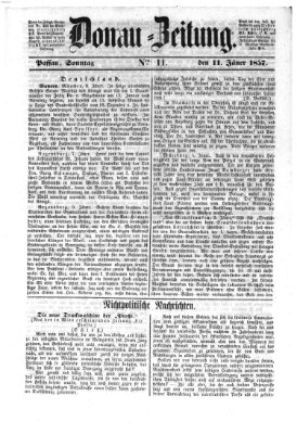 Donau-Zeitung Sonntag 11. Januar 1857