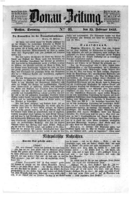 Donau-Zeitung Sonntag 15. Februar 1857