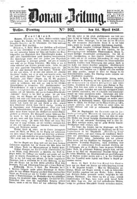Donau-Zeitung Dienstag 14. April 1857