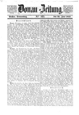 Donau-Zeitung Donnerstag 18. Juni 1857