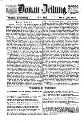 Donau-Zeitung Donnerstag 9. Juli 1857
