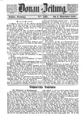 Donau-Zeitung Dienstag 1. September 1857