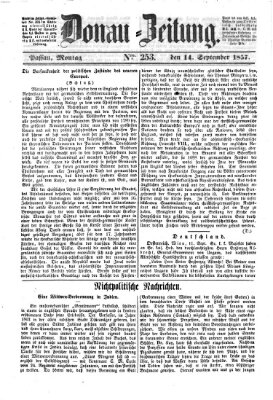 Donau-Zeitung Montag 14. September 1857