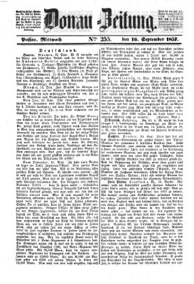Donau-Zeitung Mittwoch 16. September 1857