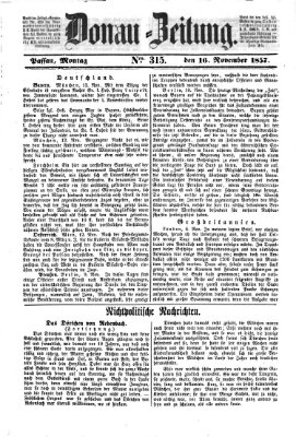 Donau-Zeitung Montag 16. November 1857
