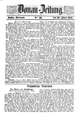 Donau-Zeitung Mittwoch 20. Januar 1858