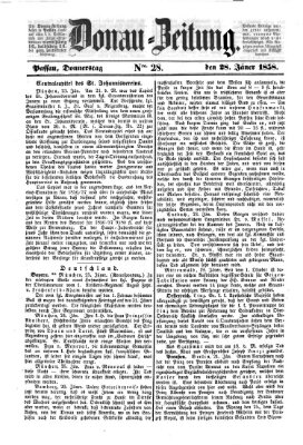Donau-Zeitung Donnerstag 28. Januar 1858