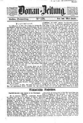 Donau-Zeitung Donnerstag 20. Mai 1858