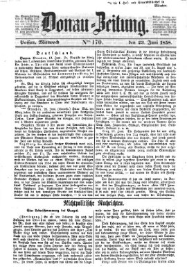 Donau-Zeitung Mittwoch 23. Juni 1858