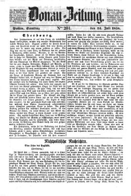 Donau-Zeitung Samstag 24. Juli 1858
