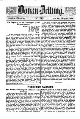 Donau-Zeitung Dienstag 10. August 1858