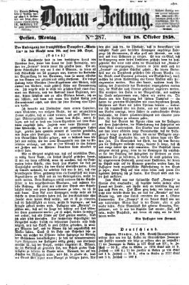 Donau-Zeitung Montag 18. Oktober 1858