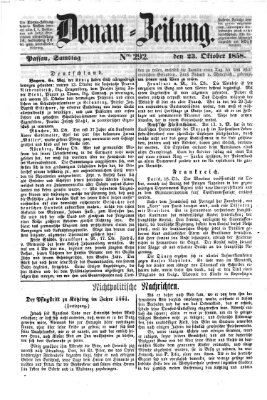 Donau-Zeitung Samstag 23. Oktober 1858