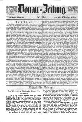 Donau-Zeitung Montag 25. Oktober 1858