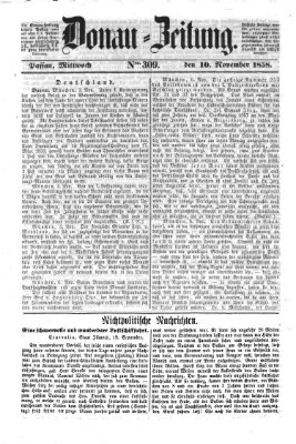 Donau-Zeitung Mittwoch 10. November 1858