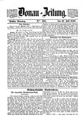 Donau-Zeitung Sonntag 17. Juli 1859