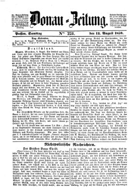 Donau-Zeitung Samstag 13. August 1859