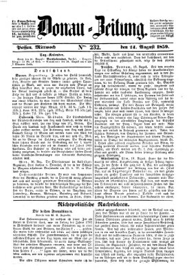 Donau-Zeitung Mittwoch 24. August 1859