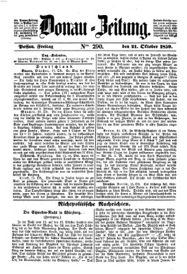 Donau-Zeitung Freitag 21. Oktober 1859