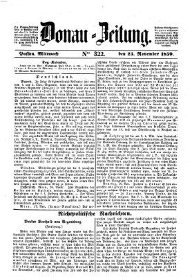 Donau-Zeitung Mittwoch 23. November 1859