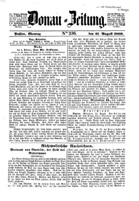 Donau-Zeitung Montag 27. August 1860