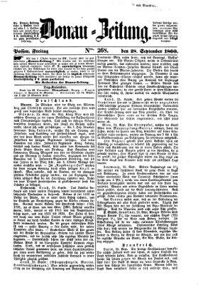 Donau-Zeitung Freitag 28. September 1860