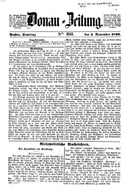 Donau-Zeitung Samstag 3. November 1860