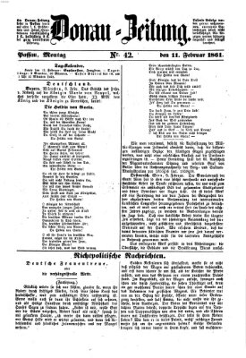 Donau-Zeitung Montag 11. Februar 1861