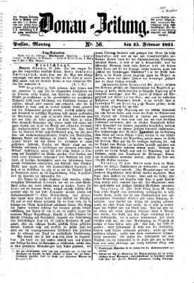 Donau-Zeitung Montag 25. Februar 1861