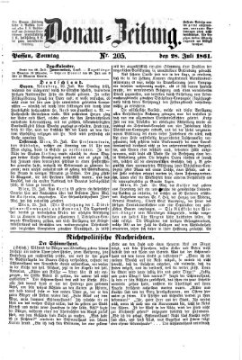 Donau-Zeitung Sonntag 28. Juli 1861