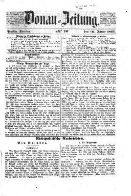 Donau-Zeitung Freitag 10. Januar 1862