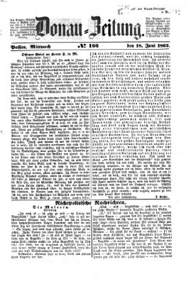 Donau-Zeitung Mittwoch 18. Juni 1862
