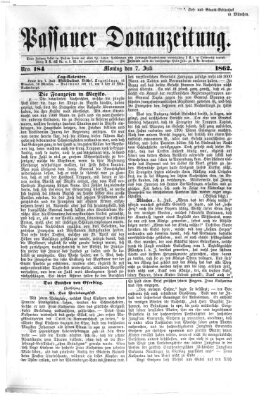 Donau-Zeitung Montag 7. Juli 1862