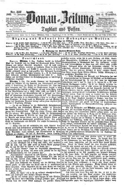Donau-Zeitung Samstag 6. Dezember 1862
