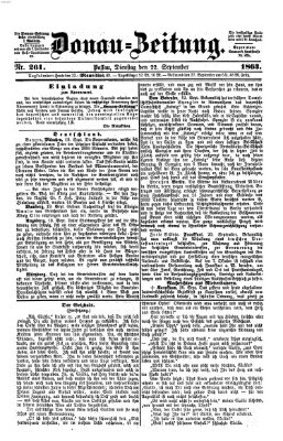 Donau-Zeitung Dienstag 22. September 1863