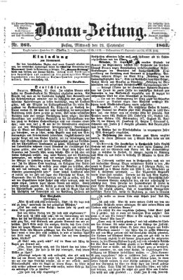Donau-Zeitung Mittwoch 23. September 1863