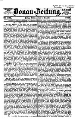 Donau-Zeitung Mittwoch 2. Dezember 1863