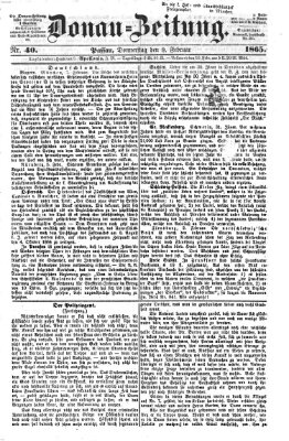 Donau-Zeitung Donnerstag 9. Februar 1865