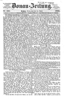 Donau-Zeitung Donnerstag 13. April 1865