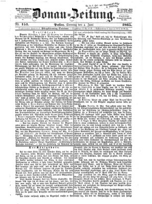 Donau-Zeitung Sonntag 4. Juni 1865