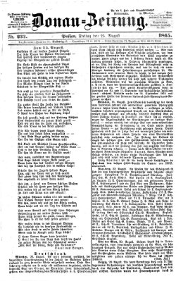 Donau-Zeitung Freitag 25. August 1865