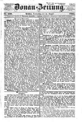 Donau-Zeitung Donnerstag 31. August 1865