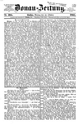 Donau-Zeitung Montag 16. Oktober 1865